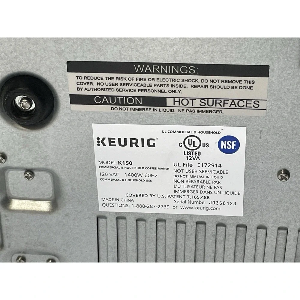 Keurig K150 Commercial Coffee Maker - New (Open Box/Missing Tank) Read Details